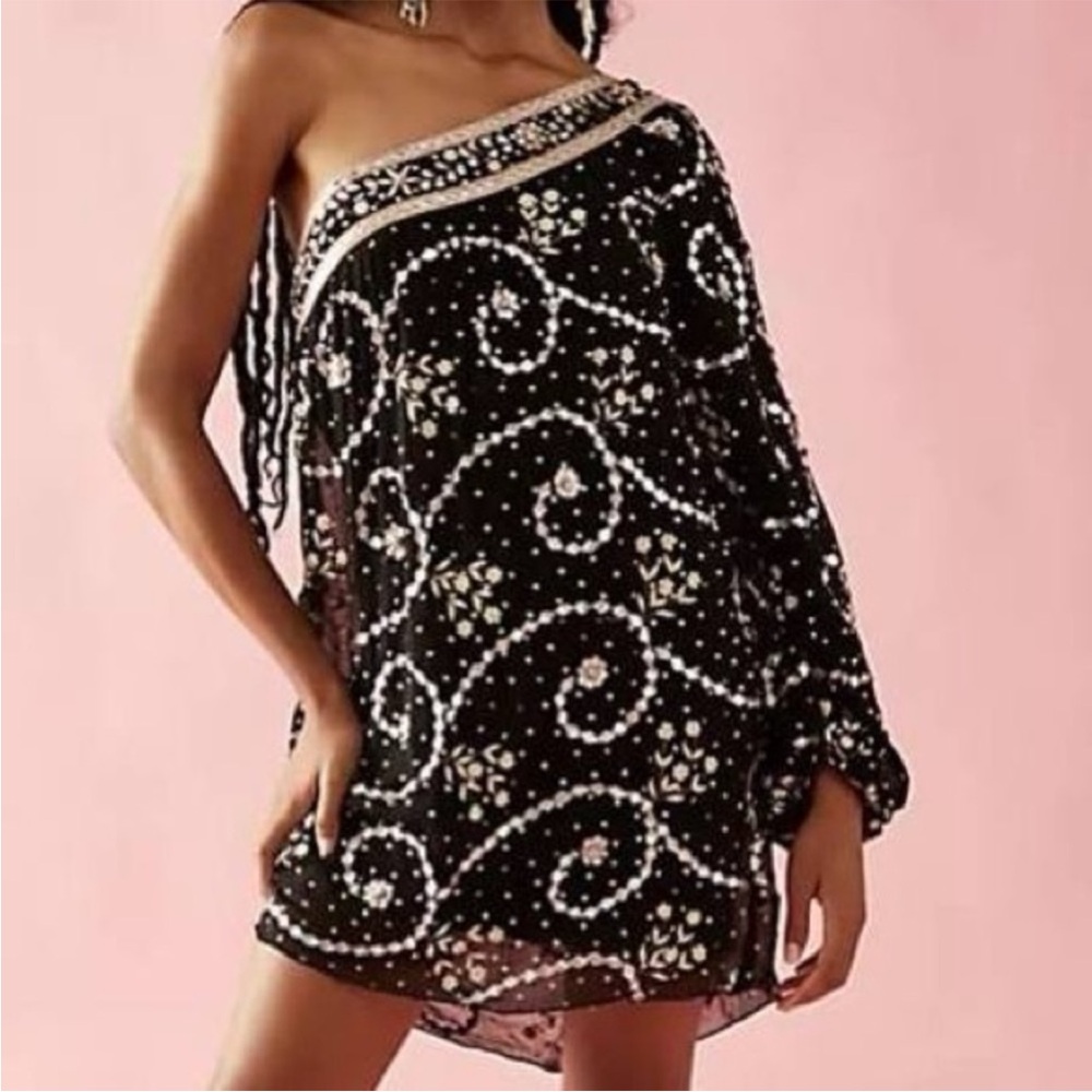 FP One XSmall Dress Free People Party Dea Mini Dress black sequins